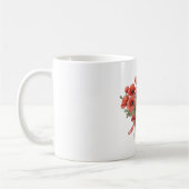 赤いポピー花の弓 コーヒーマグカップ (左)