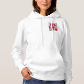 赤いポピー花の水彩アート 花柄 パーカ (正面)