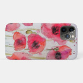 赤いポピー花の水彩ラゲッジタグ Case-Mate iPhoneケース (裏面(横))