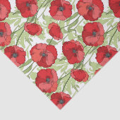 赤いポピー花の花柄ティッシュペーパー 薄葉紙 (詳細)