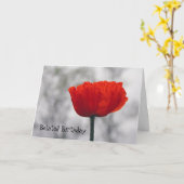 赤いポピー誕生日ウィッシュ折り畳みグリーティングカード カード (黄色い花)