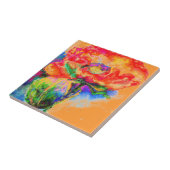 赤いポピー – オレンジ タイル (側面)