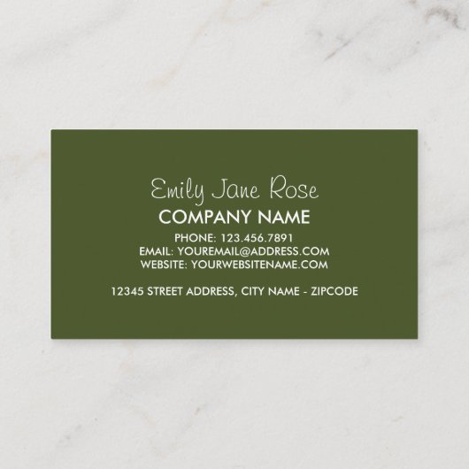 赤いポピー、フローリィ 名刺 (裏面)