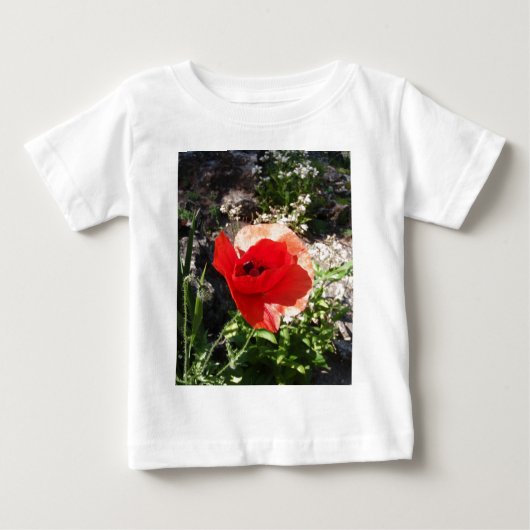 赤いポピー ベビーTシャツ (正面)