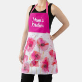 赤いポピー ポピー 花 フラワーの水彩画 エプロン (インサイチュ)