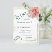 赤いポピー 水彩の花 出欠カード (スタンド正面)