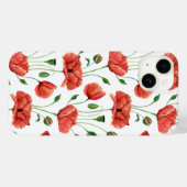 赤いポピー 水彩画の野の花 Case-Mate iPhoneケース (裏面 (横))
