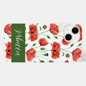 赤いポピー 水彩画 野の花 名前 Case-Mate iPhoneケース (裏面 (横))