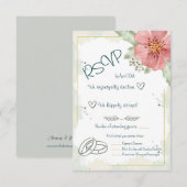 赤いポピー 水彩花 出欠カード (正面/裏面)