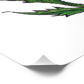 赤いポピー、水色、インク フォトプリント            (角)