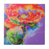 赤いポピー – 紫 タイル (正面)