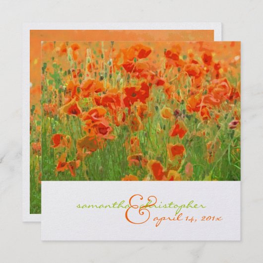 赤いポピー/結婚式招待状 招待状 (正面/裏面)