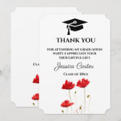 赤いポピー 花の卒業式 感謝 招待状 (正面/裏面)