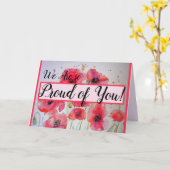 赤いポピー 誇りに思う フローラル ペイント カード (黄色い花)