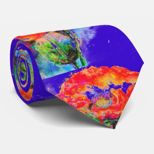 赤いポピー – 青 ネクタイ (ロール)