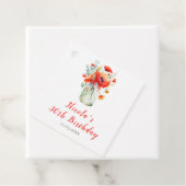 赤いポピー Mason Jar 誕生日 フェイバータグ (インサイチュ)