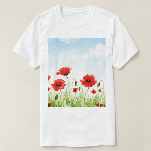 赤いポピー Tシャツ (デザイン正面)