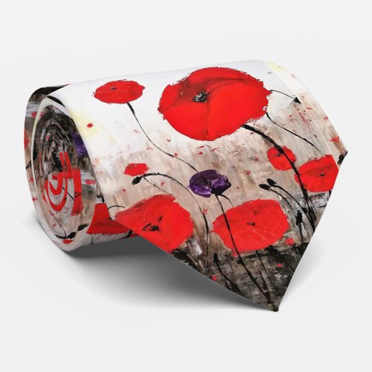 赤いポピ落ちたーデザインのネクタイのために ネクタイ (ロール)