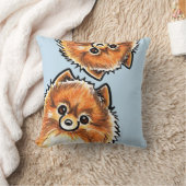 赤いポメラニア犬 クッション (ブランケット)