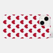 赤いポルカハートの白いCase-Mate iPhoneケース Case-Mate iPhoneケース (裏面 (横))