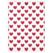 赤いポルカハートオンホワイト クリップボード (裏面)