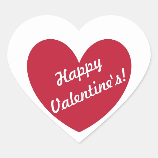 赤いポルカハートオンホワイト ハートシール (正面)