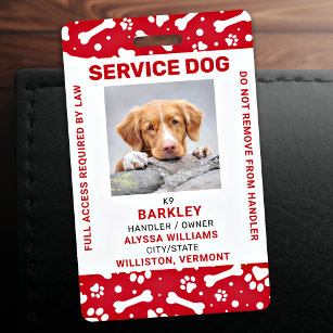 赤いポーパーソナライズされたト印刷サービス犬の写真ID バッジ