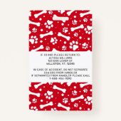 赤いポーパーソナライズされたト印刷サービス犬の写真ID バッジ (裏面)