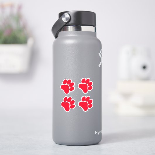 赤いポープリント – 4つのポーズビニールステッカーのセット シール (HydroFlask)