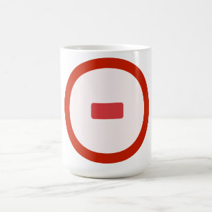 赤いマイナスアイコンマグ コーヒーマグカップ