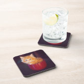 赤いマグのオレンジ子ネコ コースター (右側)