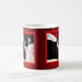 赤いマグの白黒愛猫 コーヒーマグカップ (中央)