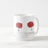 赤いマグの花 コーヒーマグカップ (正面右)