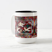 赤いマグの鳥 ツートーンマグカップ (正面左)