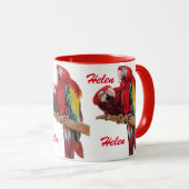 赤いマコウオウバードレディーズWatercolor Mug マグカップ (正面右)