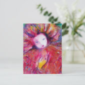 赤いマスクのヴェネツィアンマスクパーティー　ヴェネツィアのカーニバルの顔 ポストカード (スタンド正面)