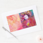 赤いマスク 長方形シール (封筒)