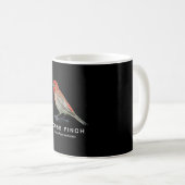 赤いマスボウシフィンチの鳥見グラフィック コーヒーマグカップ (正面右)