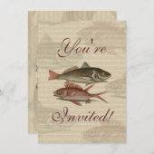 赤いマス釣り人アート 招待状 (正面/裏面)