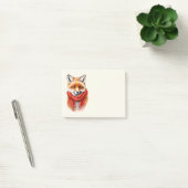 赤いマフラーのかわいい狐の秋の画像 ポストイット (オフィス)