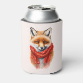 赤いマフラーのかわいい狐の秋の画像 缶クーラー (缶裏面)