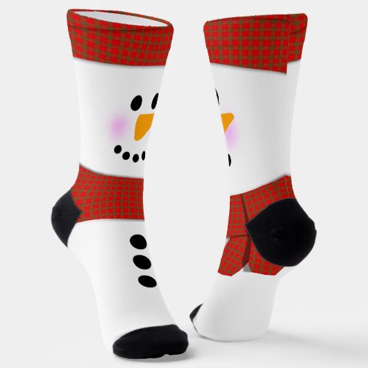 赤いマフラー+クリスマスの雪だるま ソックス (傾斜あり)