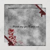 赤いマムのゴシック グランジ 招待状 (正面/裏面)