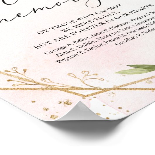 赤いマルサラ ワインレッドの結婚式 追悼看板 ポスター (角)