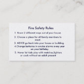 赤いマルタ十字が付いている火Dept Bussinessカード 名刺 (裏面)