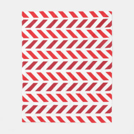 赤いマルーンのジグザグストライプ模様 フリースブランケット