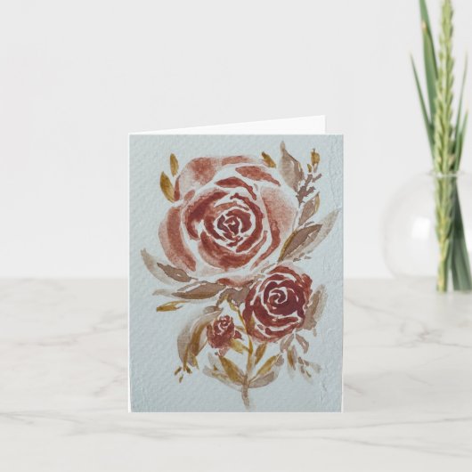 赤いマルーンバラの水色空白の カード (正面)