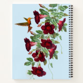 赤いマンデヴィラの花のハミングバード ノートブック (裏面)