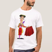 赤いマントのマタドール スペインの闘牛士 Tシャツ (正面)