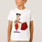 赤いマントのマタドール スペインの闘牛士 Tシャツ (正面)
